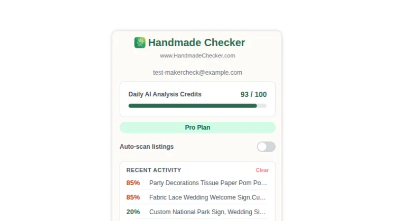 Handmade Checker interface